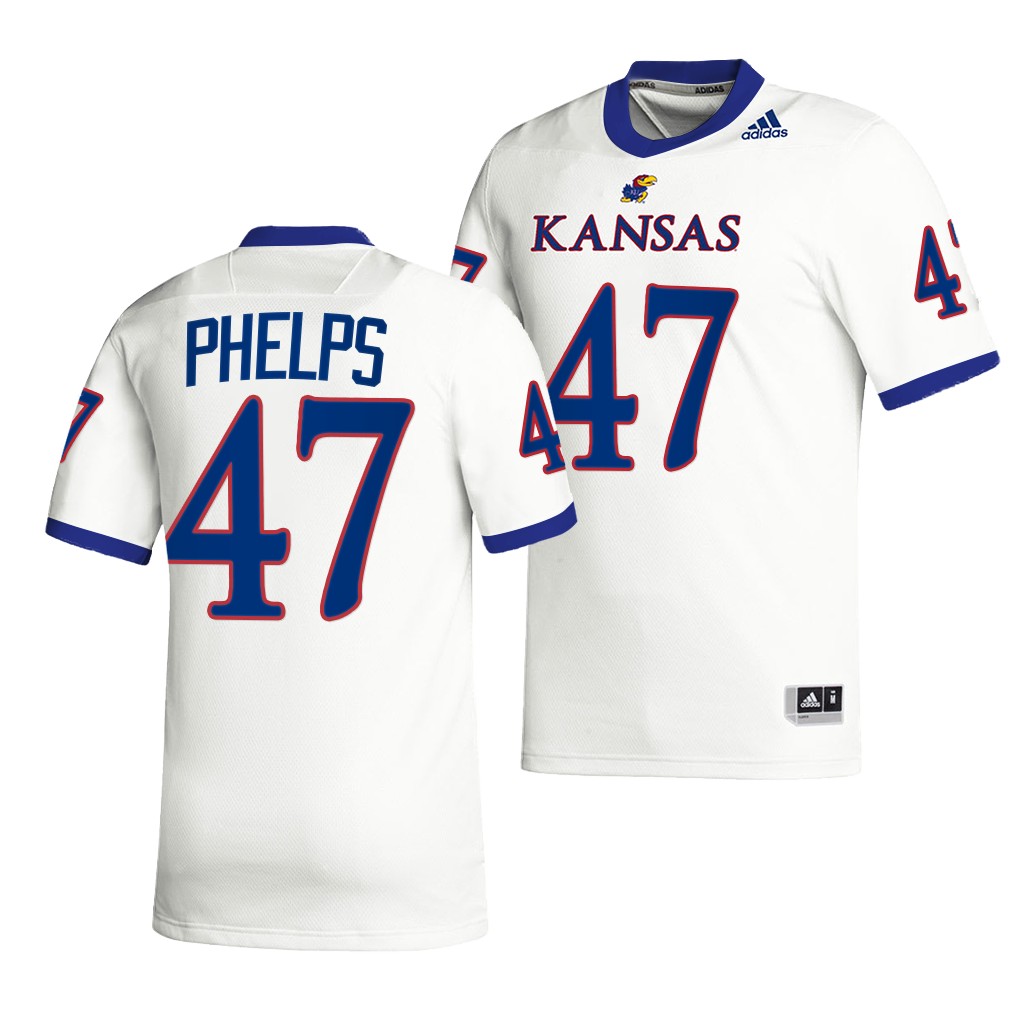Lonnie Phelps Kansas Jayhawks 2022 Premier Jersey Men's White #47 Uniform