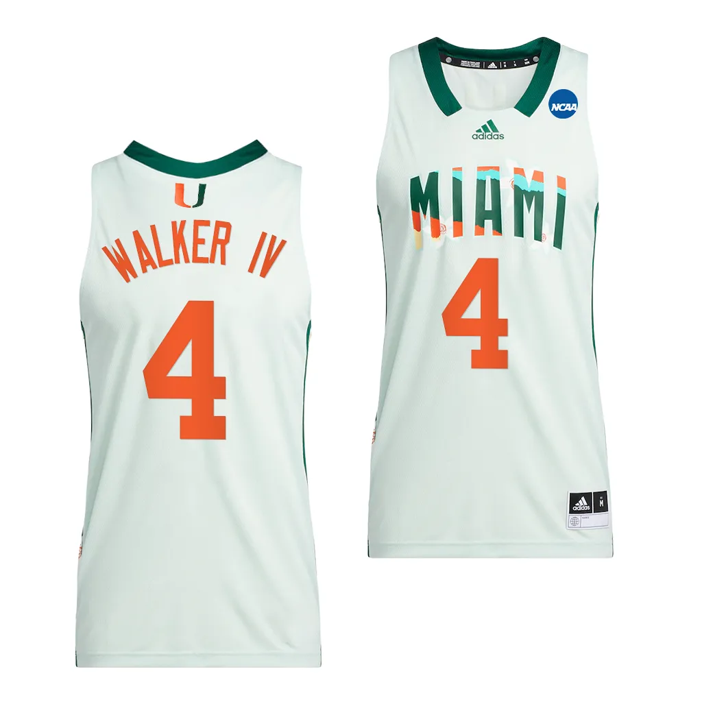 Lonnie Walker IV Miami Hurricanes #4 White Honoring Black Excellence Jersey Men