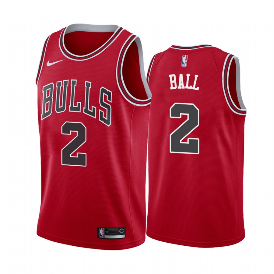 Lonzo Ball Chicago Bulls 2021 Icon Edition Red #2 Jersey