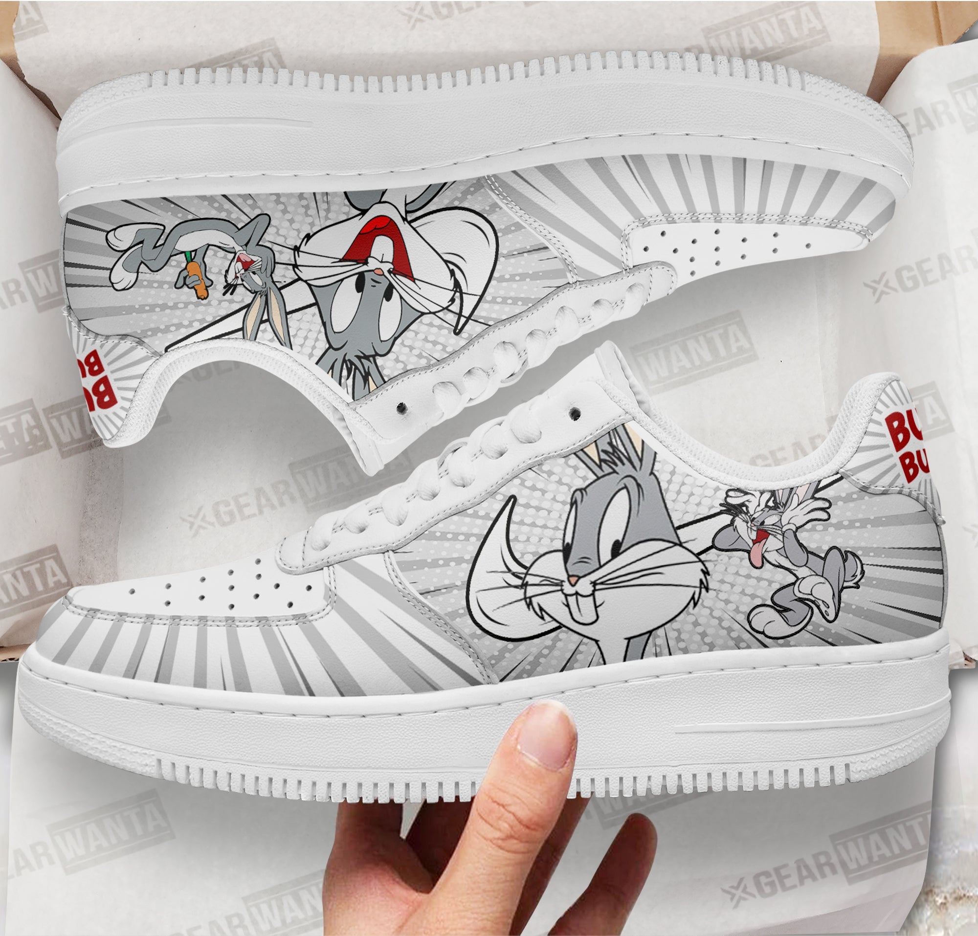 Looney Tunes Bugs Bunny Air Sneakers Custom
