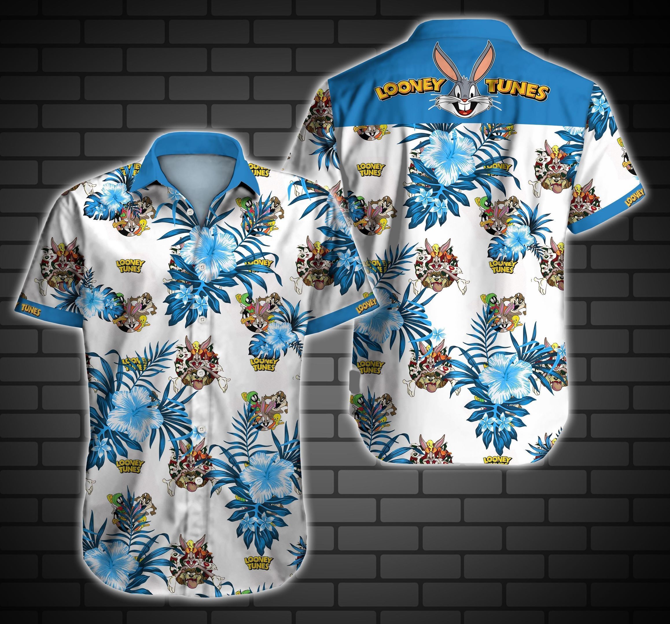 Looney Tunes Hawaii Shirt Summer Button Up Shirt For Men Beach Wear Hawaii Shirt Hawaiian Beach