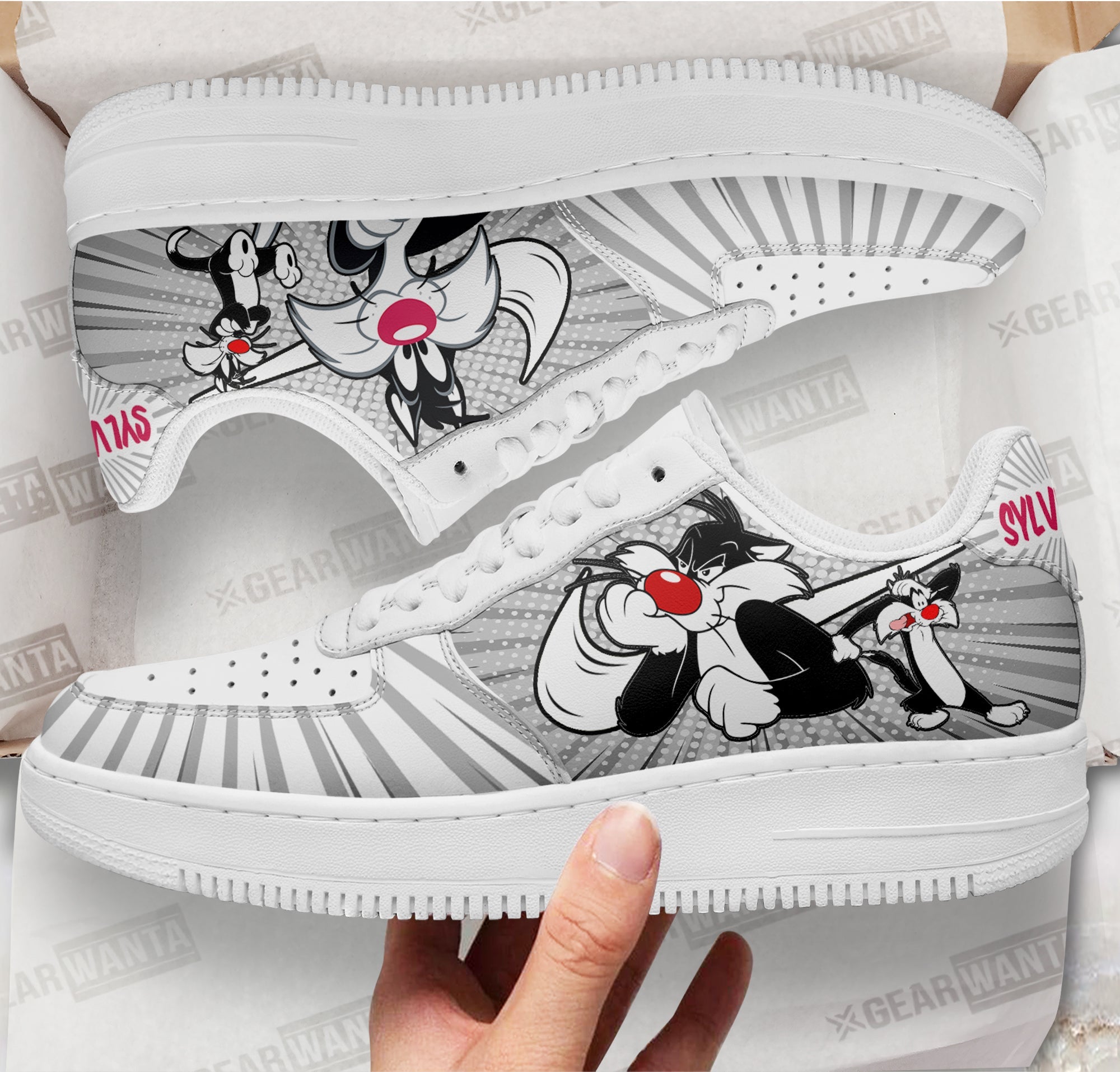 Looney Tunes Sylvester Air Sneakers Custom
