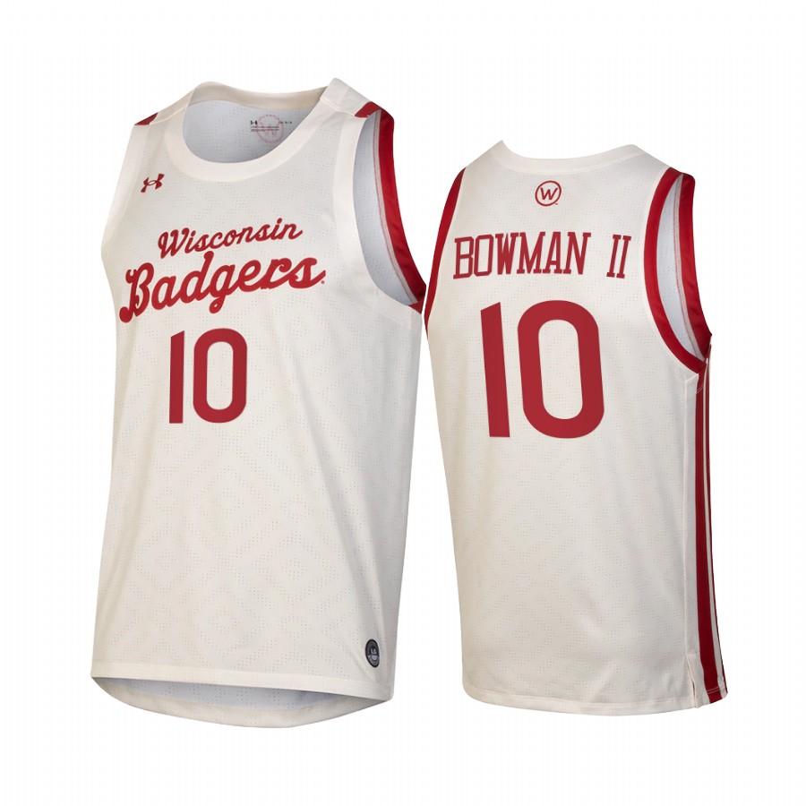 Lorne Bowman II Wisconsin Badgers White Jersey 2021 Throwback College