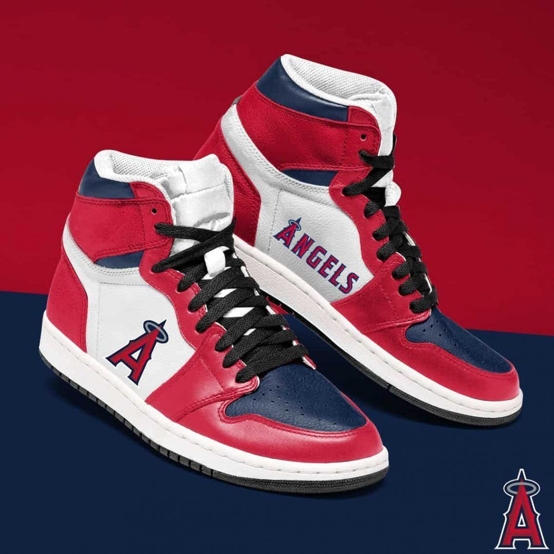 Los Angeles Angels MLB Basketball Shoes Sport Sneakers High Top Air Jordan Sneaker, Air Jordan Hightop
