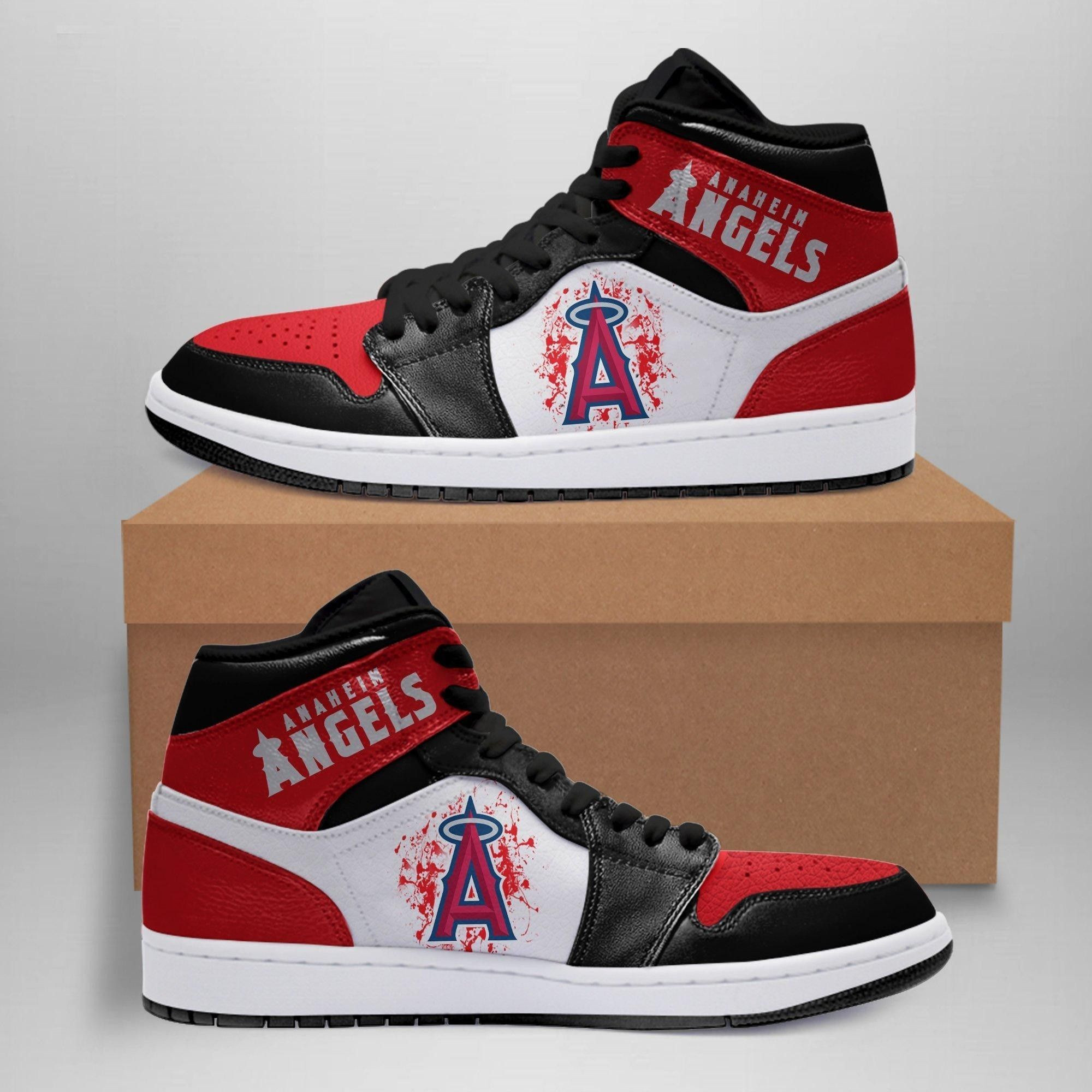 Los Angeles Angels MLB Basketball Shoes Sport Sneakers High Top Air Jordan Sneaker, Air Jordan Hightop