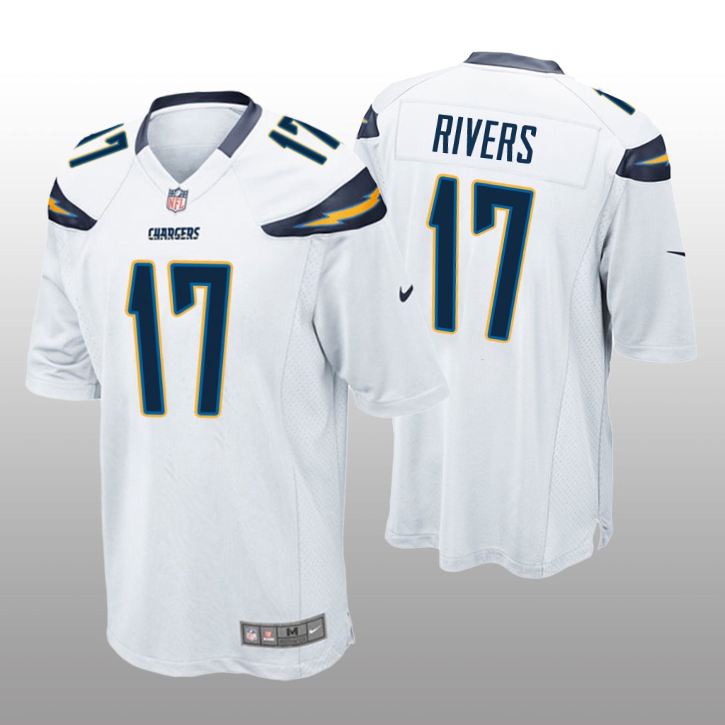 Los Angeles Chargers #17 White Men's Philip Rivers Game Jersey