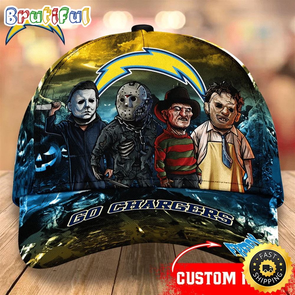 Los Angeles Chargers  Nfl Personalized Trending Cap Mixed Horror Movie Characters