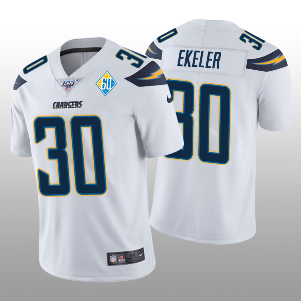 Los Angeles Chargers Austin Ekeler White Vapor Limited Jersey 60th Season - Men's