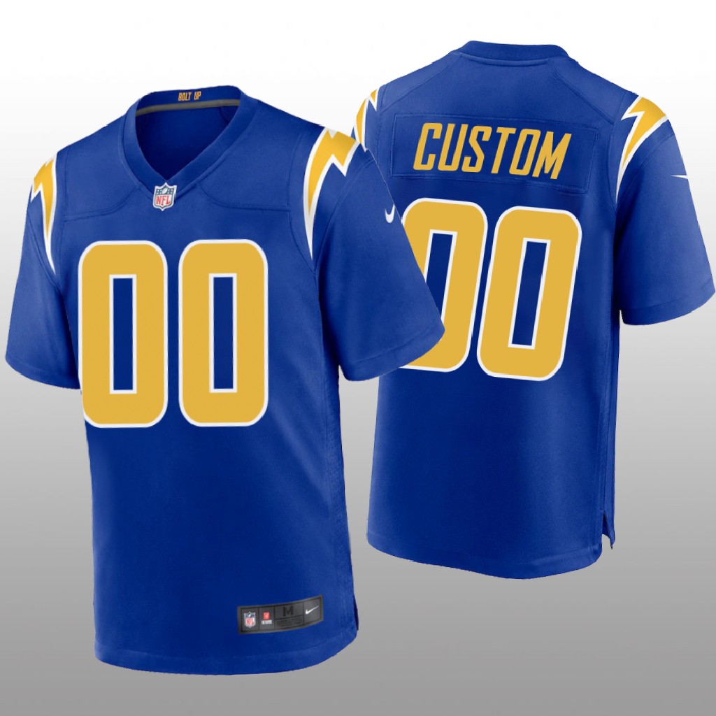 Los Angeles Chargers Custom Royal Jersey Game - Men's