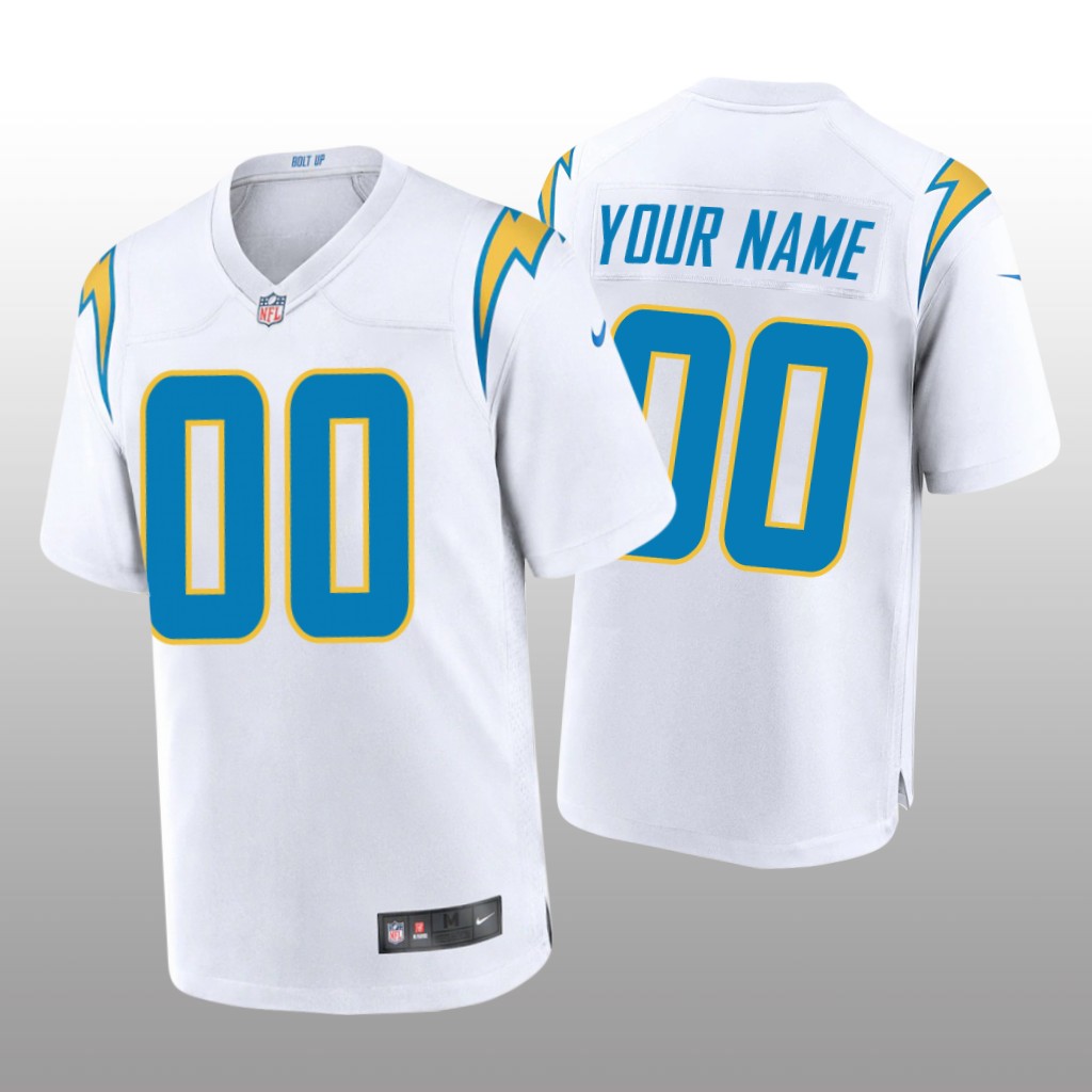 Los Angeles Chargers Custom White Jersey Game - Men's