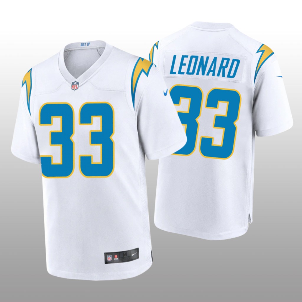 Los Angeles Chargers Deane Leonard White Jersey Game Men's