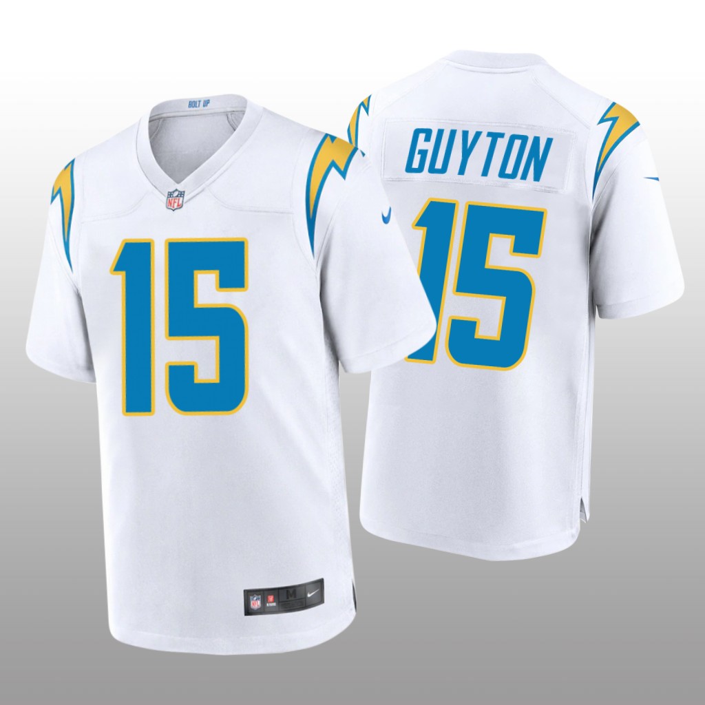 Los Angeles Chargers Jalen Guyton White Jersey Game - Men's