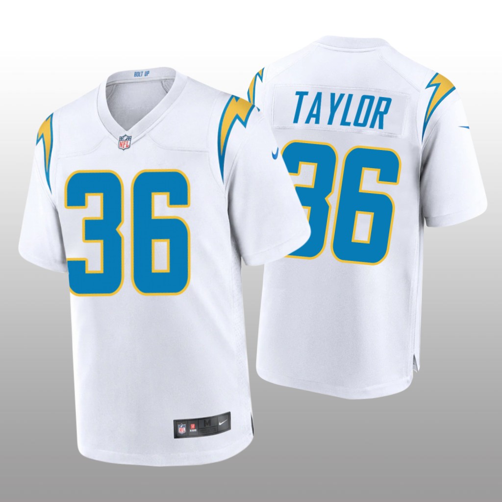 Los Angeles Chargers Ja'Sir Taylor White Jersey Game Men's