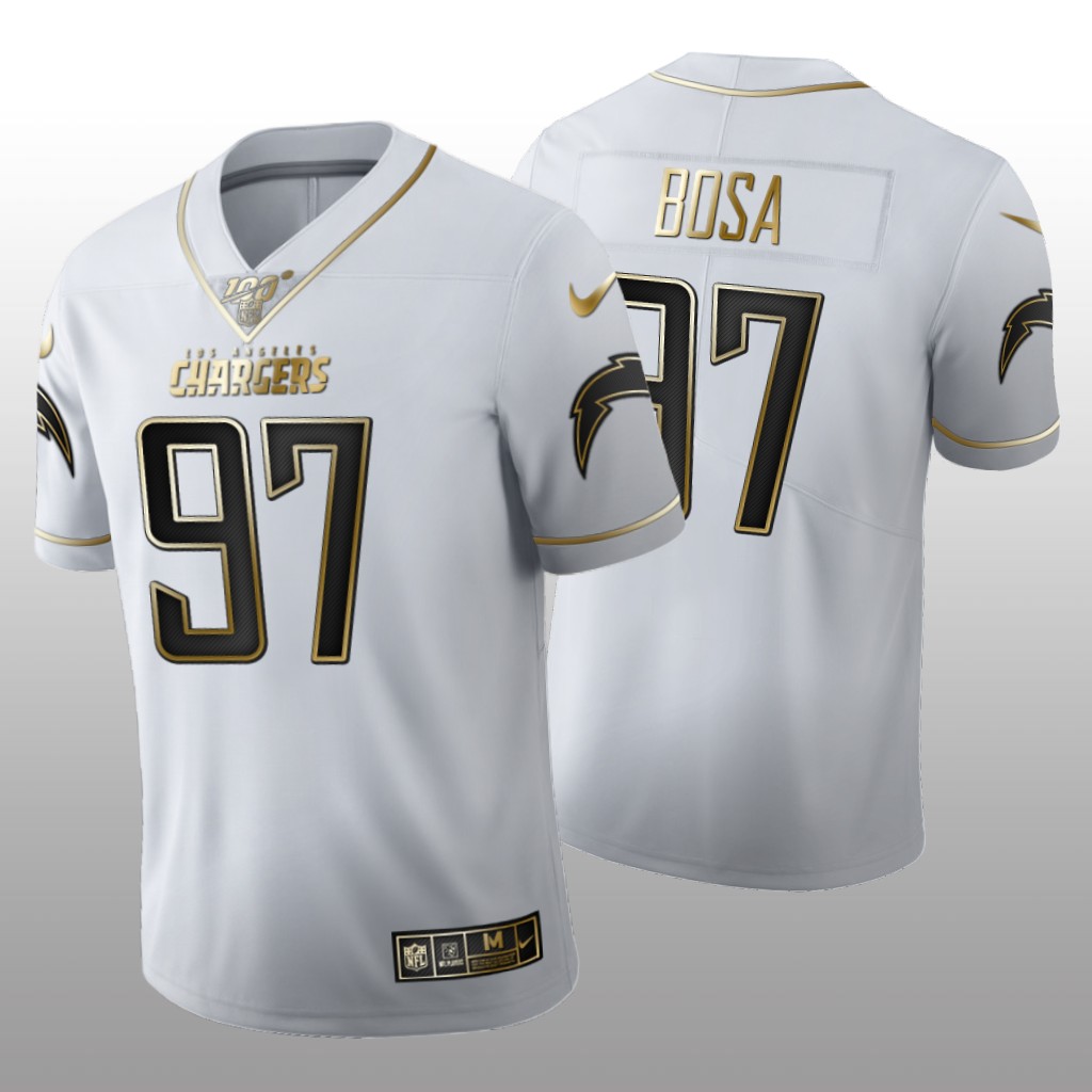 Los Angeles Chargers Joey Bosa White Golden Edition Jersey 100th Season Men's