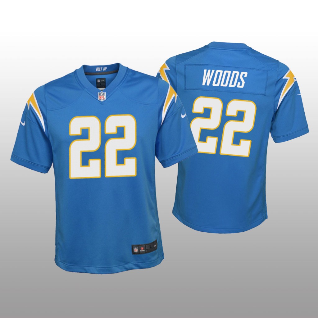Los Angeles Chargers JT Woods Powder Blue Jersey Game - Youth