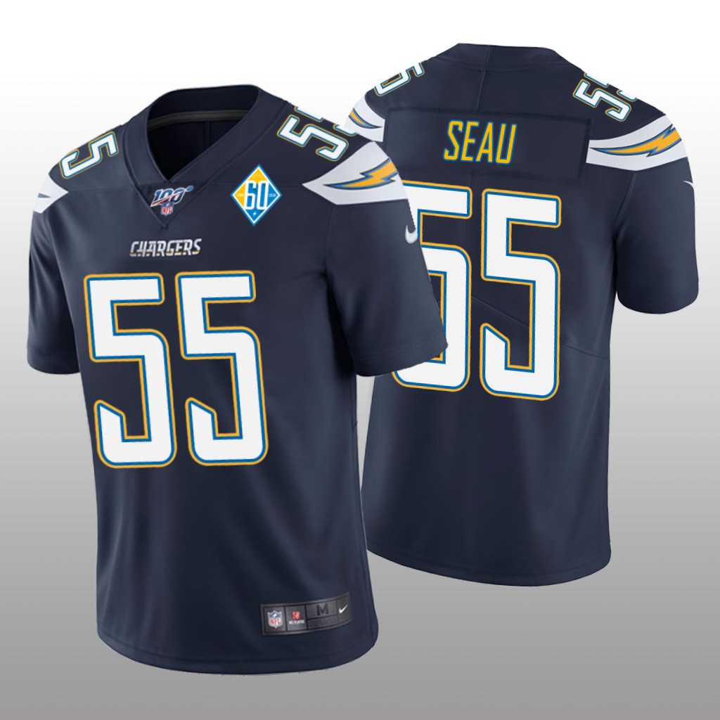 Los Angeles Chargers Junior Seau Navy Vapor Limited Jersey 60th Season - Men's