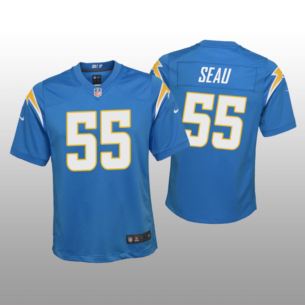 Los Angeles Chargers Junior Seau Powder Blue Jersey Game - Youth