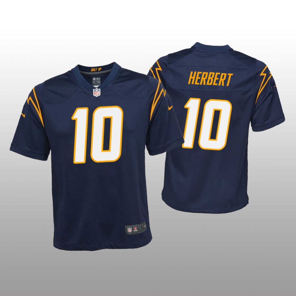 Los Angeles Chargers Justin Herbert Navy Jersey Alternate Game - Youth