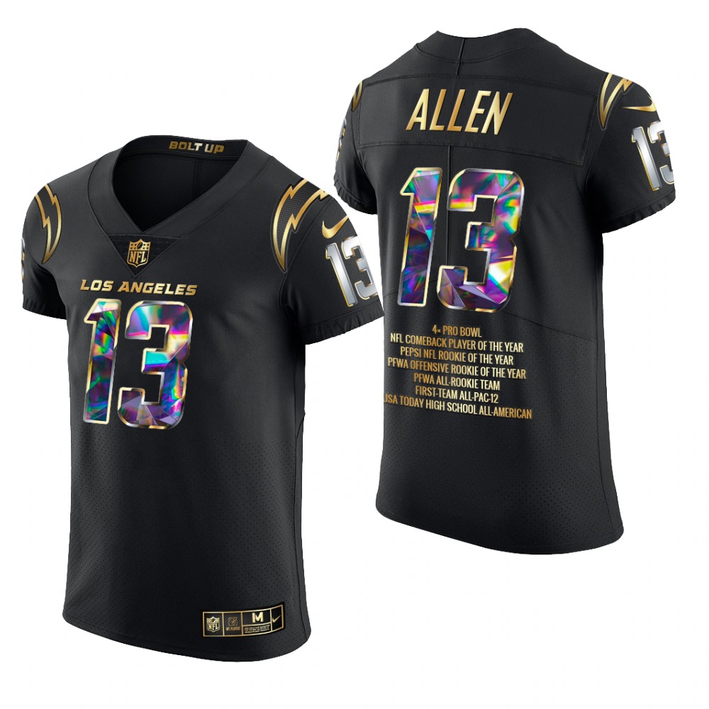 Los Angeles Chargers Keenan Allen Black Jersey Career Highlights Men's