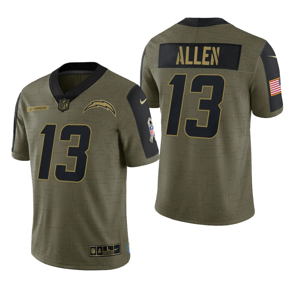 Los Angeles Chargers Keenan Allen Olive Limited Jersey 2021 Salute To Service - Men's