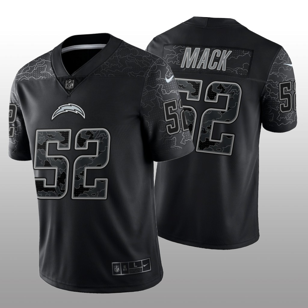 Los Angeles Chargers Khalil Mack Black Jersey Reflective Limited - Men's