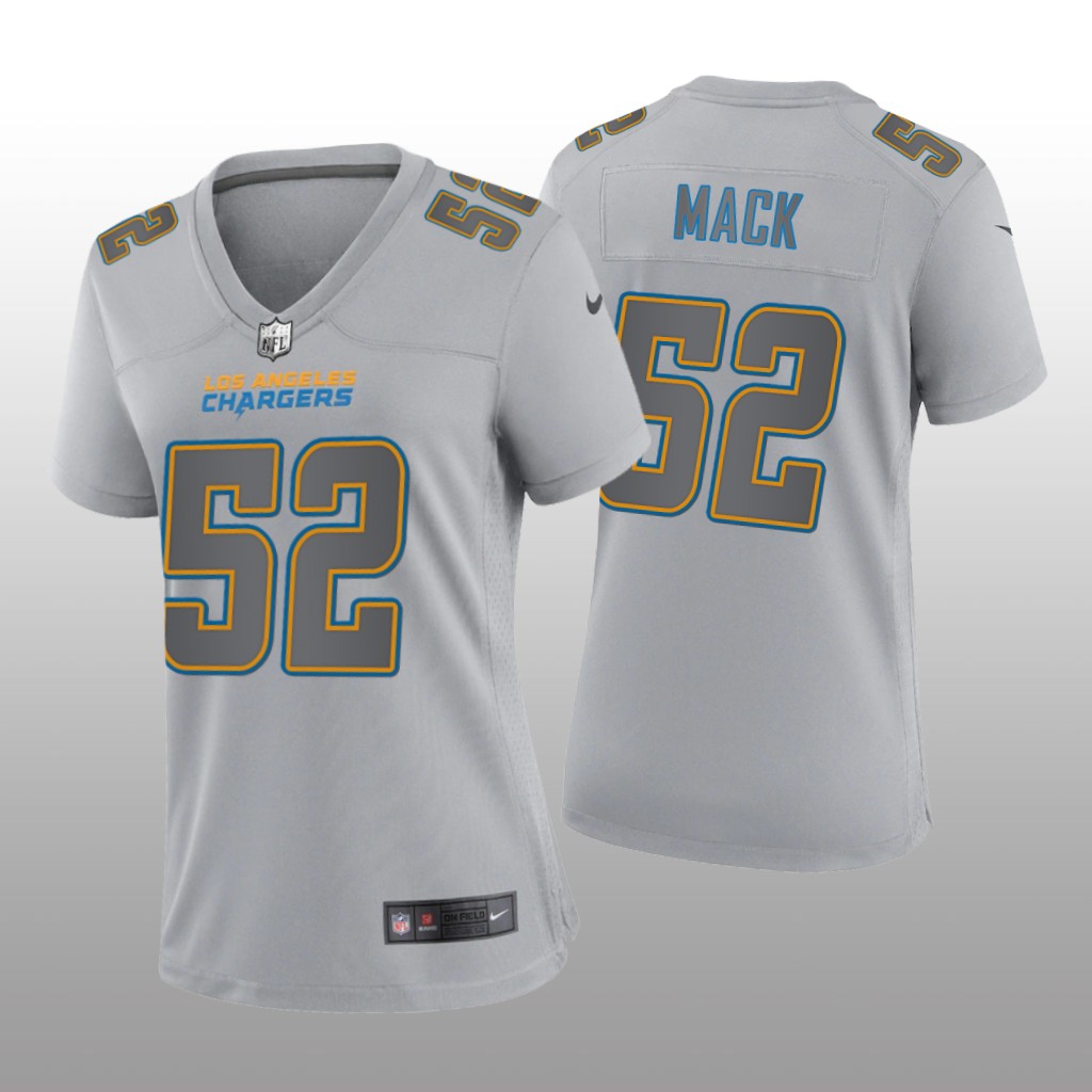Los Angeles Chargers Khalil Mack Gray Jersey Atmosphere Fashion Game - Women's