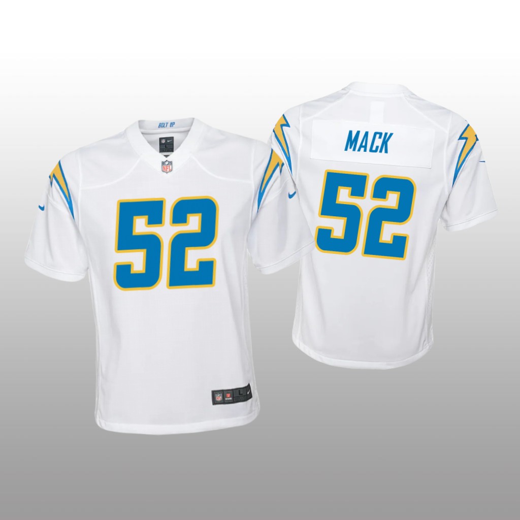 Los Angeles Chargers Khalil Mack White Jersey Game - Youth