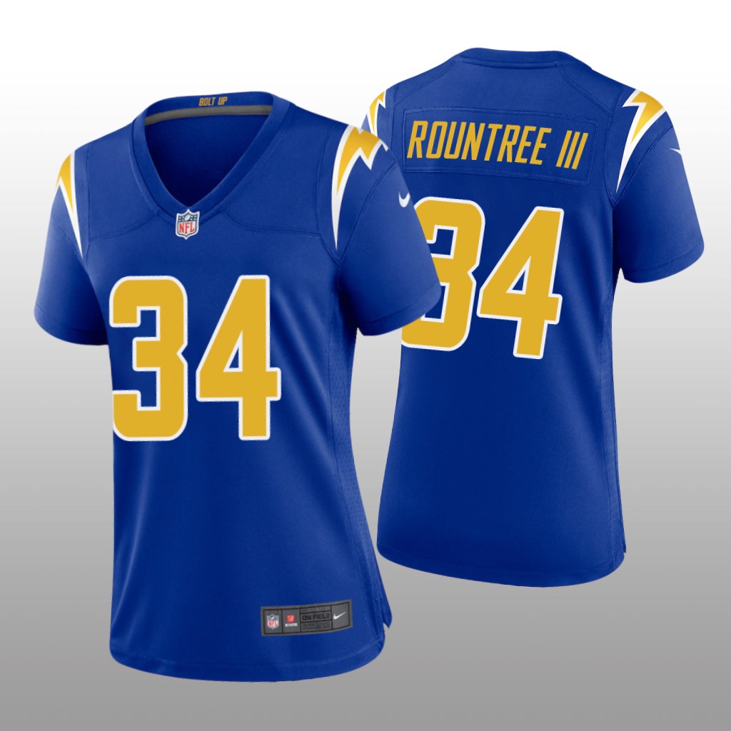 Los Angeles Chargers Larry Rountree III Royal Jersey Alternate Game - Women's