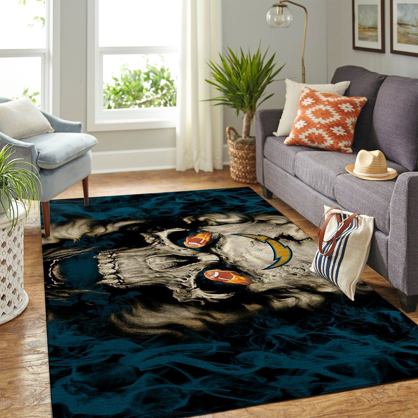 Los Angeles Chargers Living Room Area Rectangle Rug