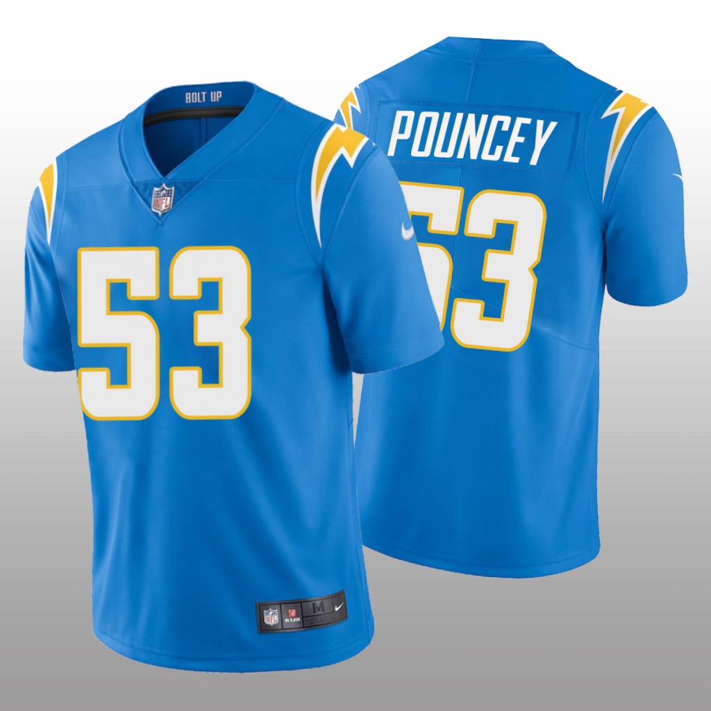 Los Angeles Chargers Mike Pouncey Powder Blue Jersey 2020 Vapor Limited - Men's
