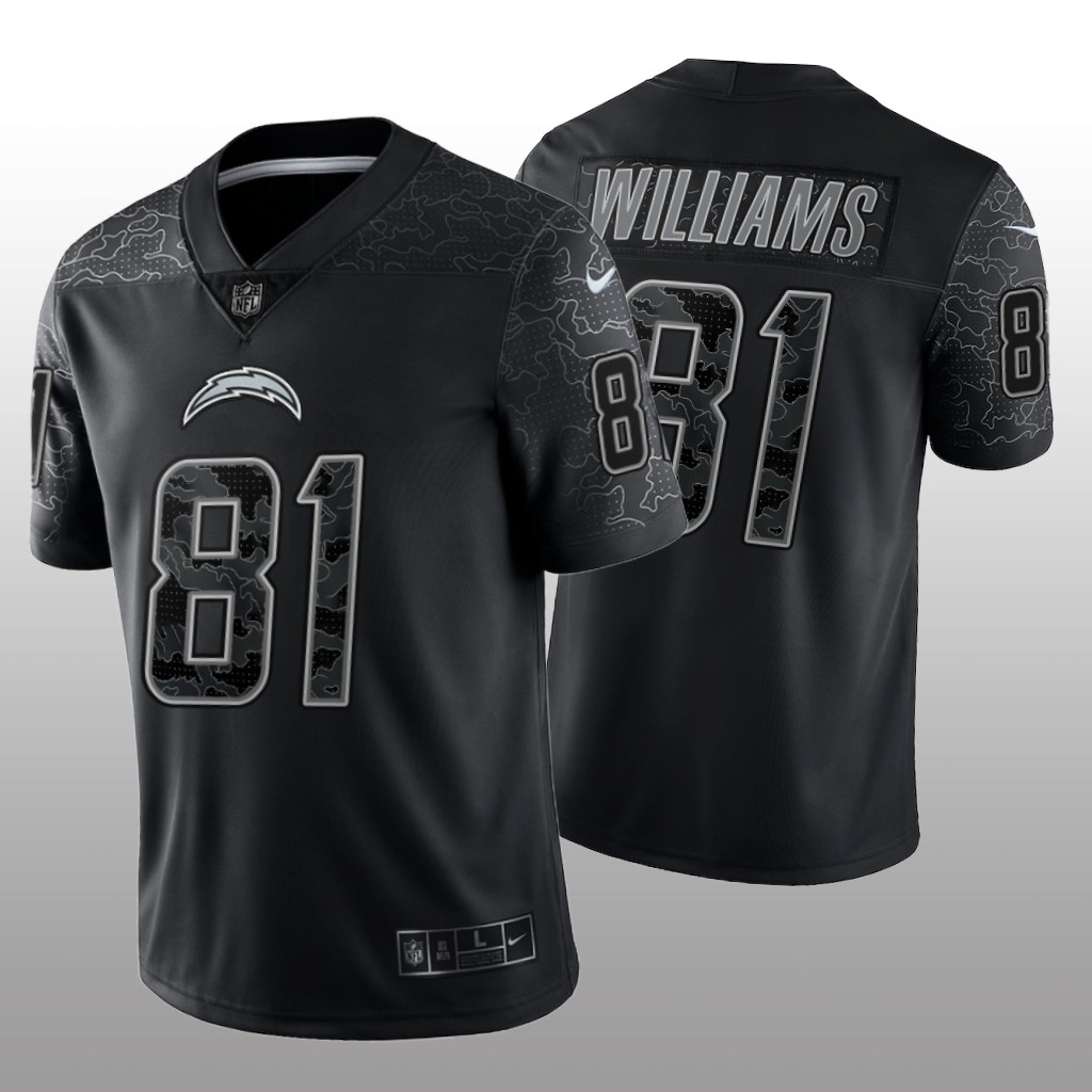 Los Angeles Chargers Mike Williams Black Jersey Reflective Limited - Men's