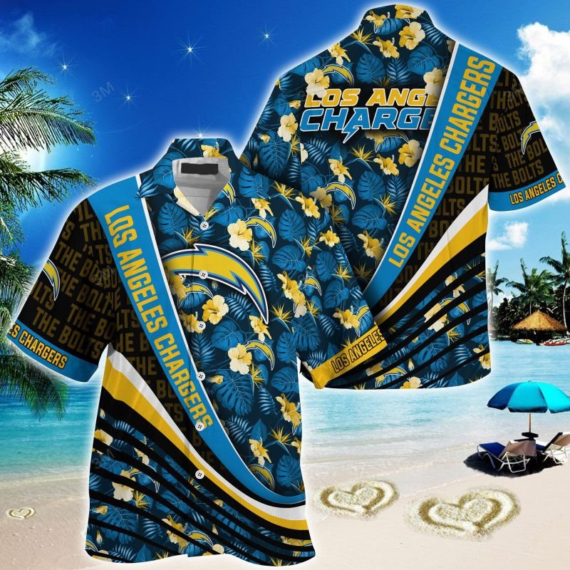 Los Angeles Chargers NFL Summer – Hawaii Shirt For This Season – Gift For Sport Lovers With Tropical Flower Pattern