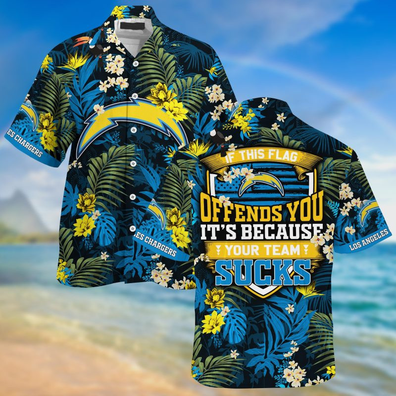 Los Angeles Chargers NFL Summer – Hawaii Shirt For This Season – Gift For Sport Lovers With Tropical Patterns