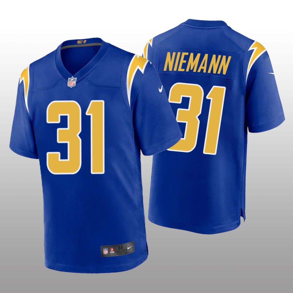 Los Angeles Chargers Nick Niemann Royal Jersey Alternate Game - Men's