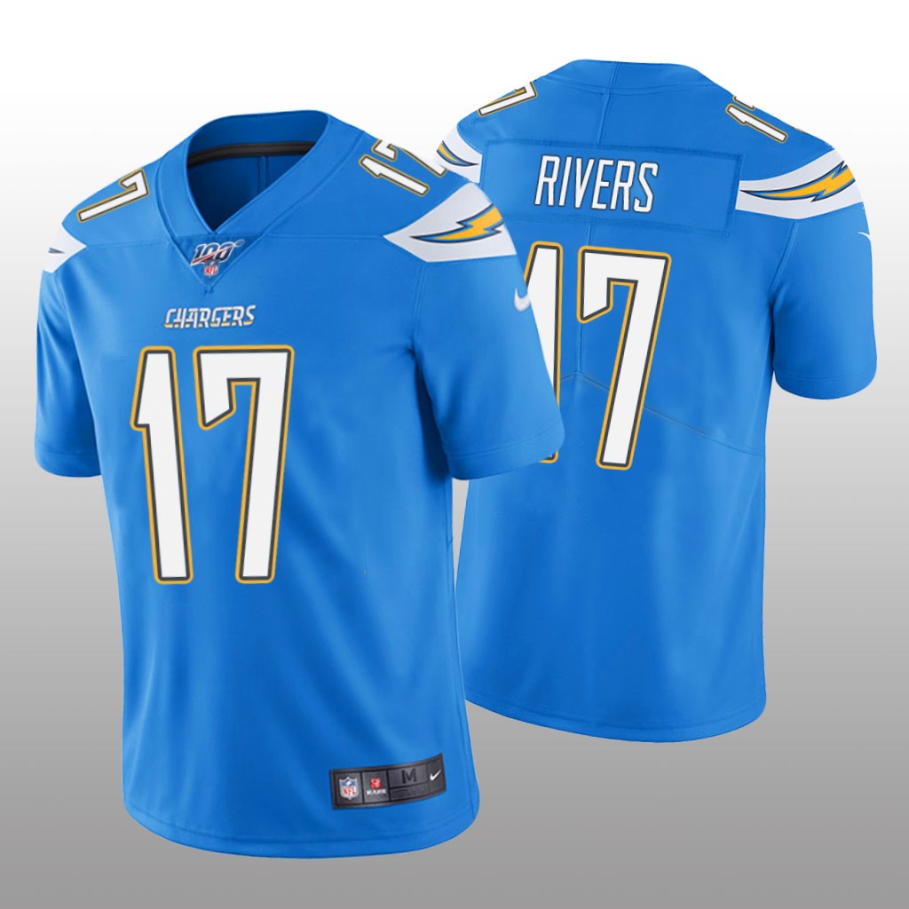Los Angeles Chargers Philip Rivers Powder Blue Vapor Limited Jersey 100th Season - Men's