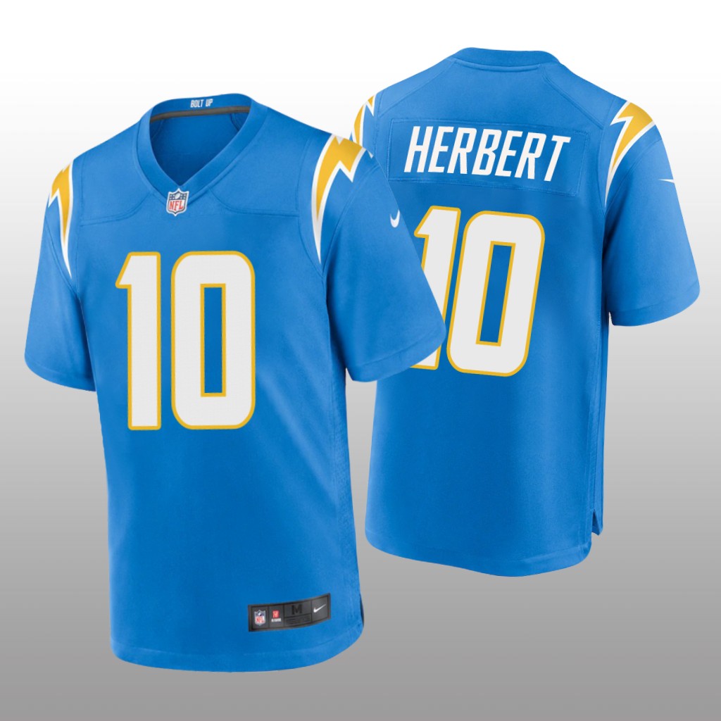 Los Angeles Chargers Powder Blue 2020 NFL Draft Justin Herbert Game Jersey