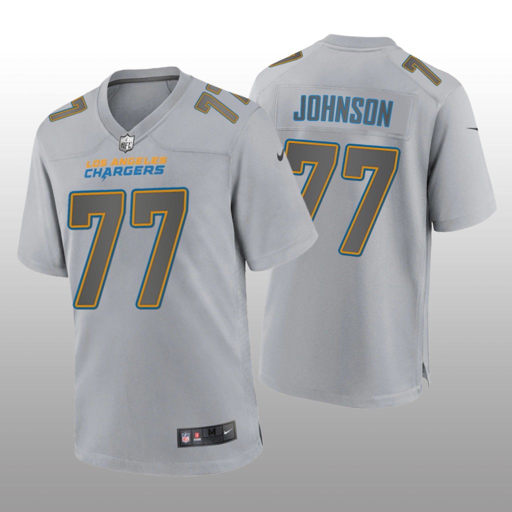 Los Angeles Chargers Zion Johnson Gray Jersey Atmosphere Fashion Game - Men's
