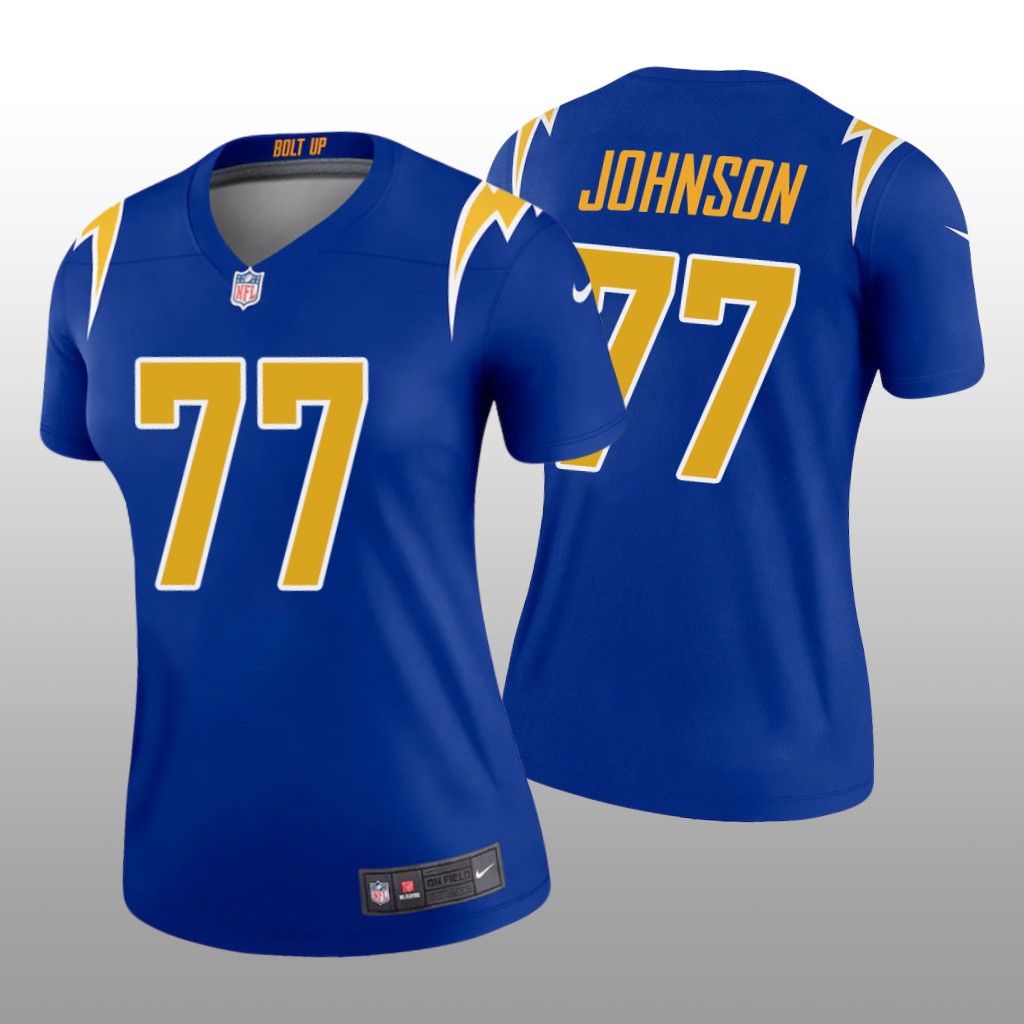 Los Angeles Chargers Zion Johnson Royal Jersey Alternate Legend - Women's