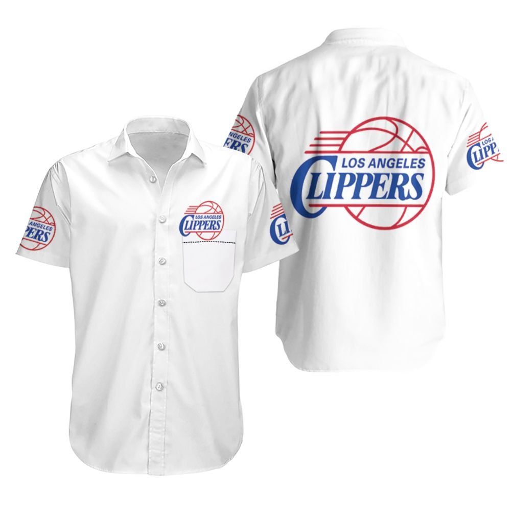 Los Angeles Clippers Basketball Classic Mascot Logo Gift For Clippers Fans White Hawaiian Shirt