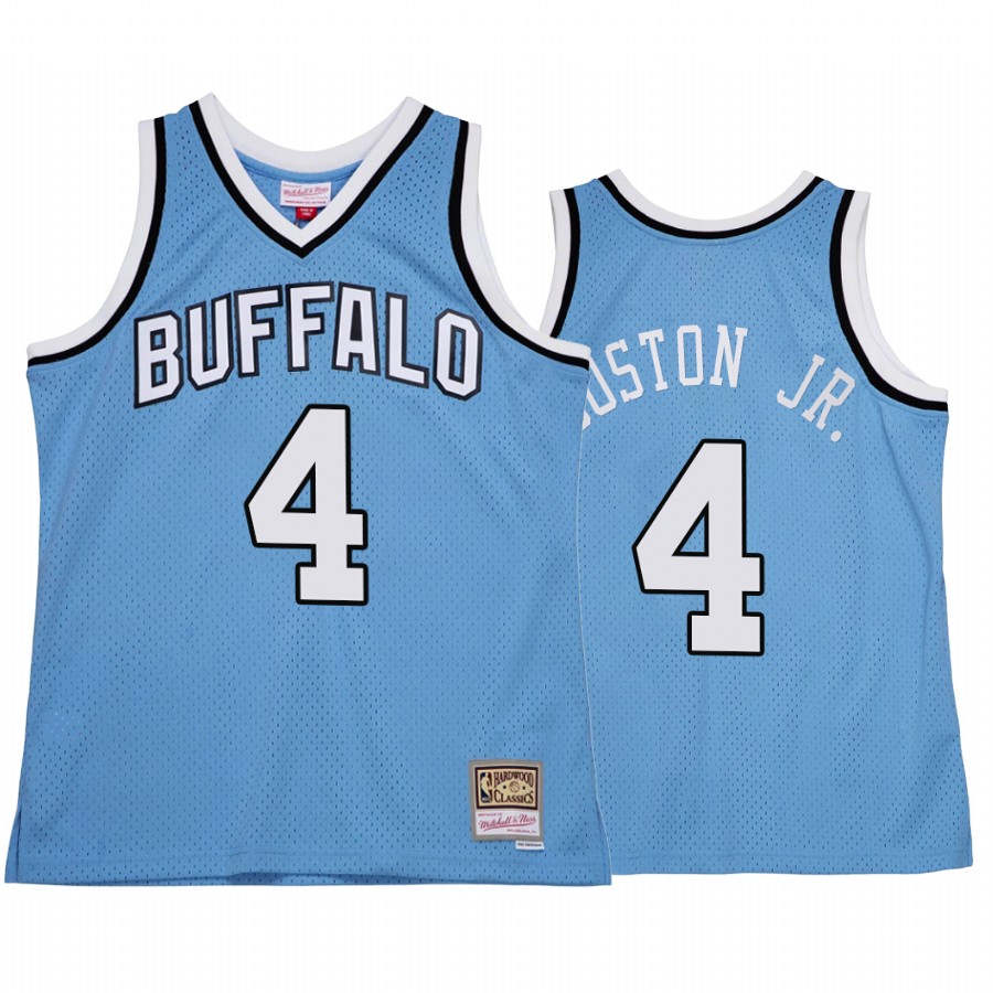 Los Angeles Clippers Brandon Boston Jr. #4 Blue Buffalo Logo Throwback Jersey