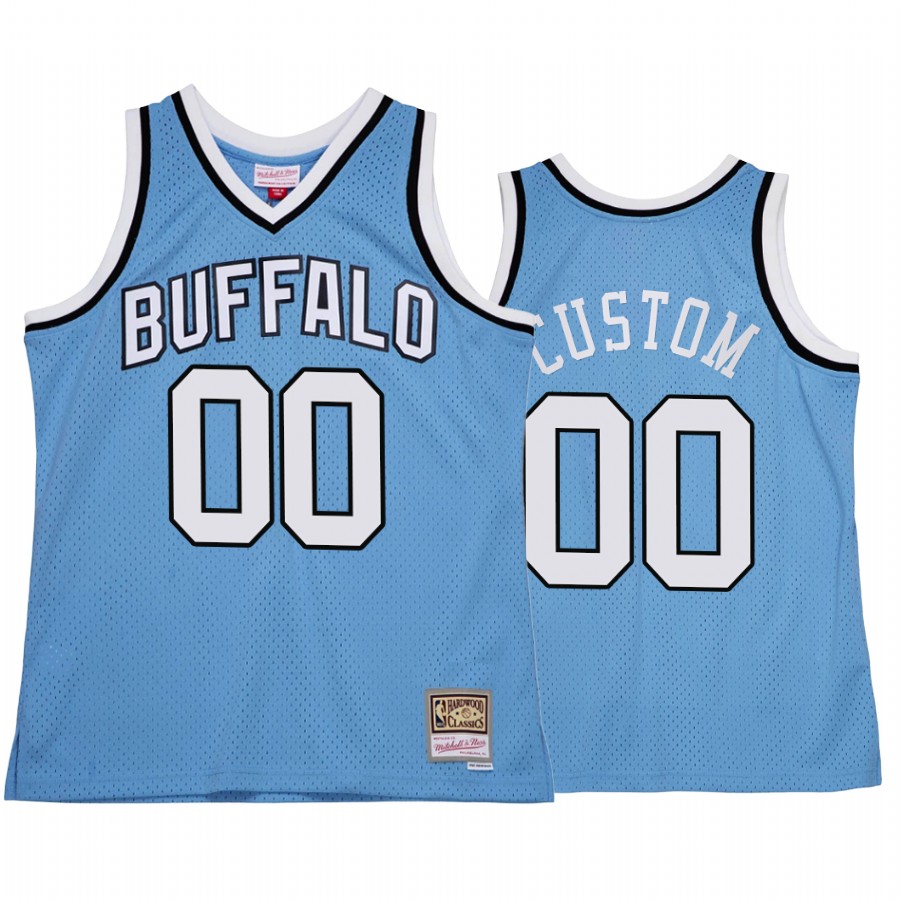 Los Angeles Clippers Custom #00 Blue Buffalo Logo Throwback Jersey