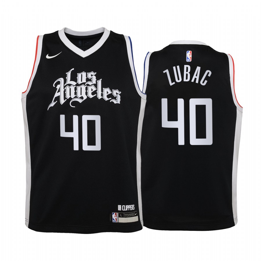 Los Angeles Clippers Ivica Zubac 2020-21 City Black Youth Jersey -