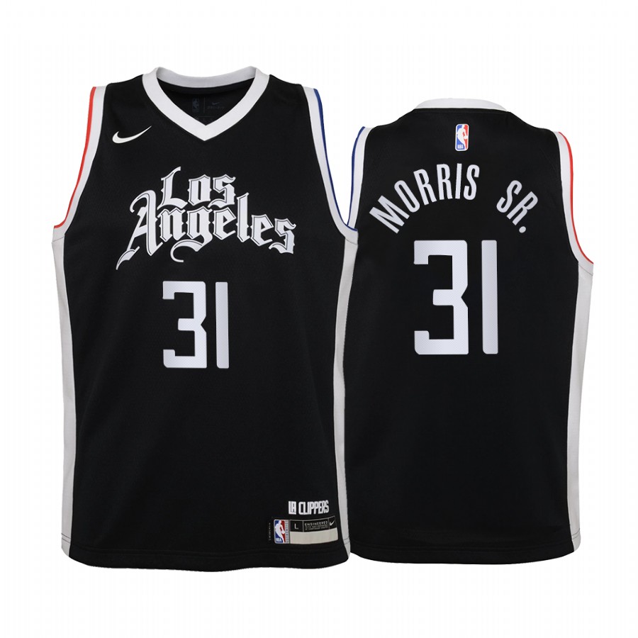 Los Angeles Clippers Marcus Morris Sr. 2020-21 City Black Youth Jersey -