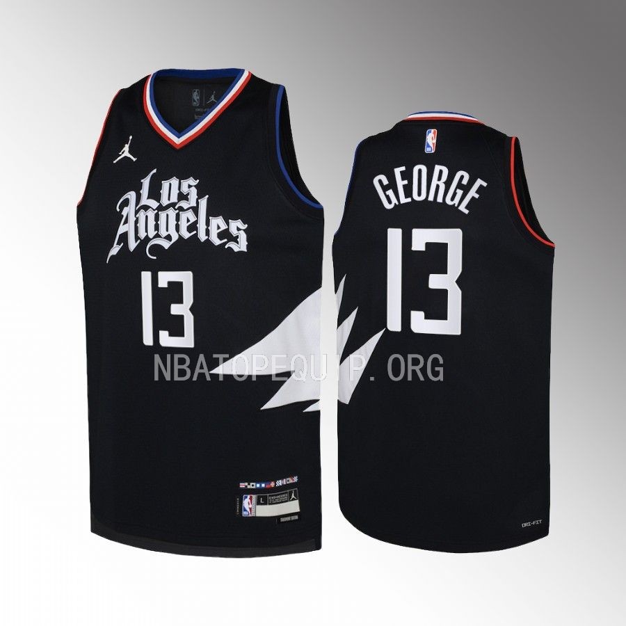 Los Angeles Clippers Paul George Statement Edition Black Youth Jersey Swingman #13