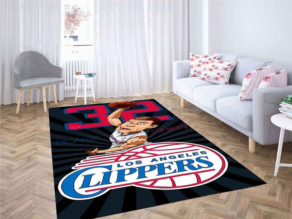 Los Angeles Clippers Wallpaper Living Room Modern Carpet Rectangle Rug