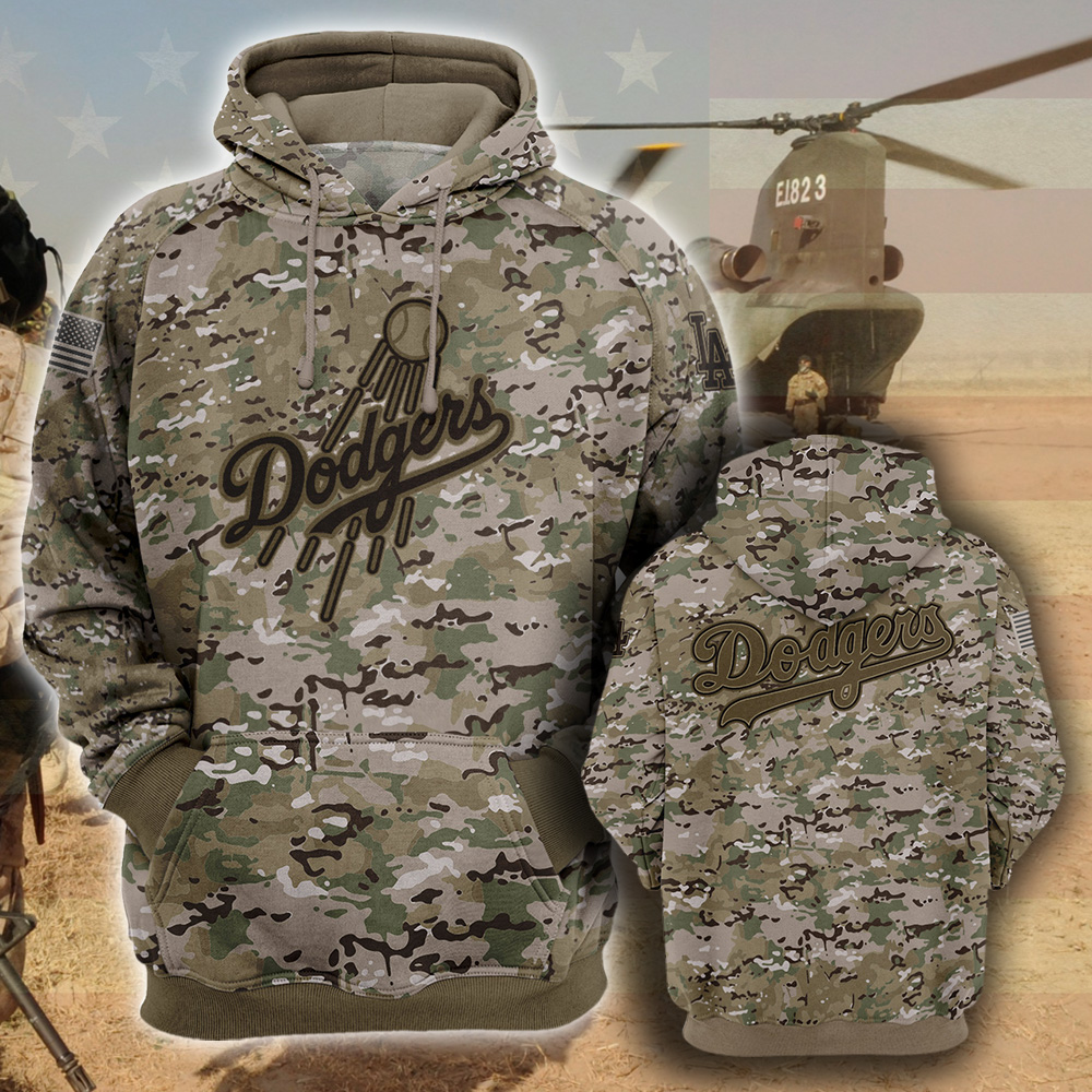 Los Angeles Dodgers- All Over Prints 3D Hoodie – Camo Style