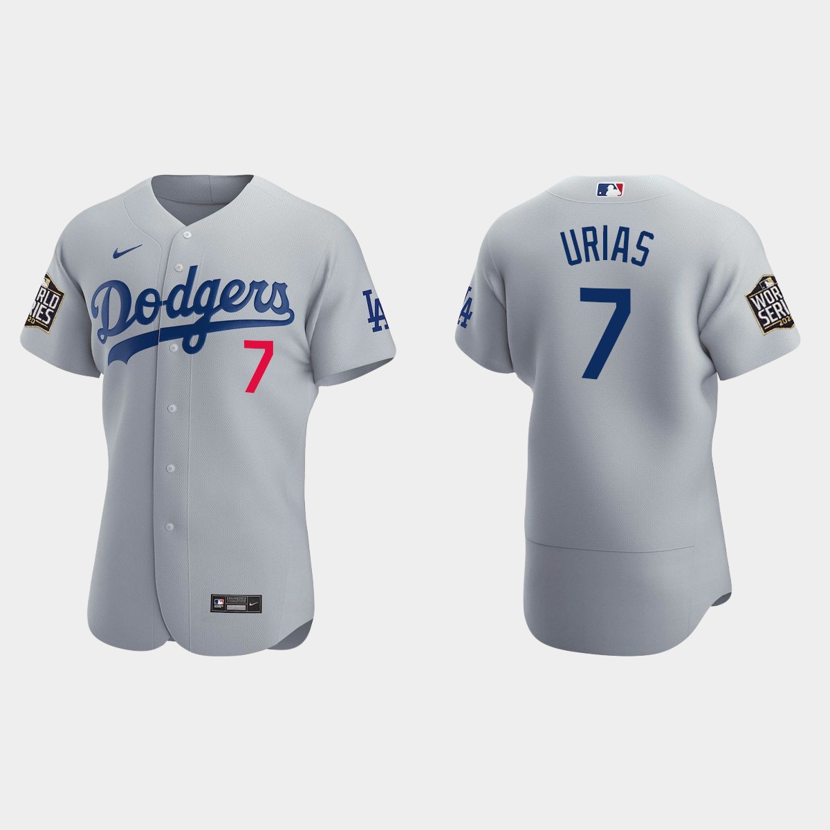 Los Angeles Dodgers #7 Julio Urias 2020 World Series Alternate Jersey - Gray