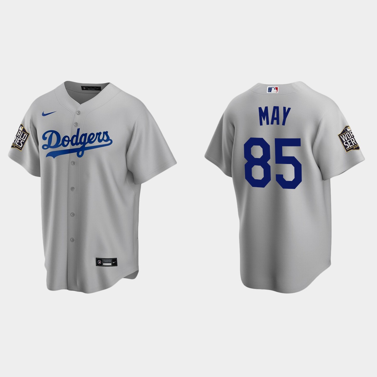 Los Angeles Dodgers #85 Dustin May 2020 World Series Alternate Jersey - Gray
