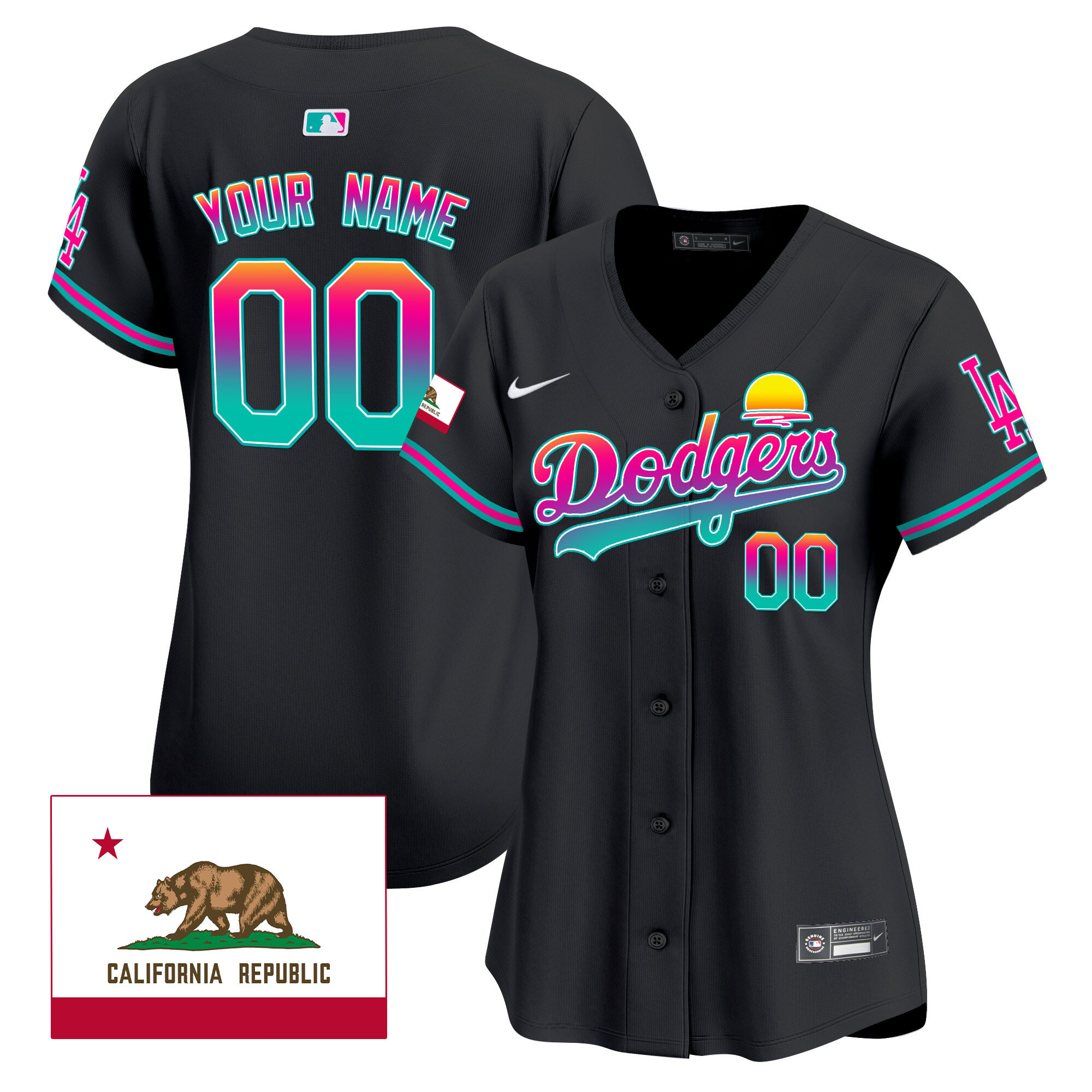 Los Angeles Dodgers 2024 Los Angeles City Style Vapor Premier Limited Custom Black Jersey - All Stitched