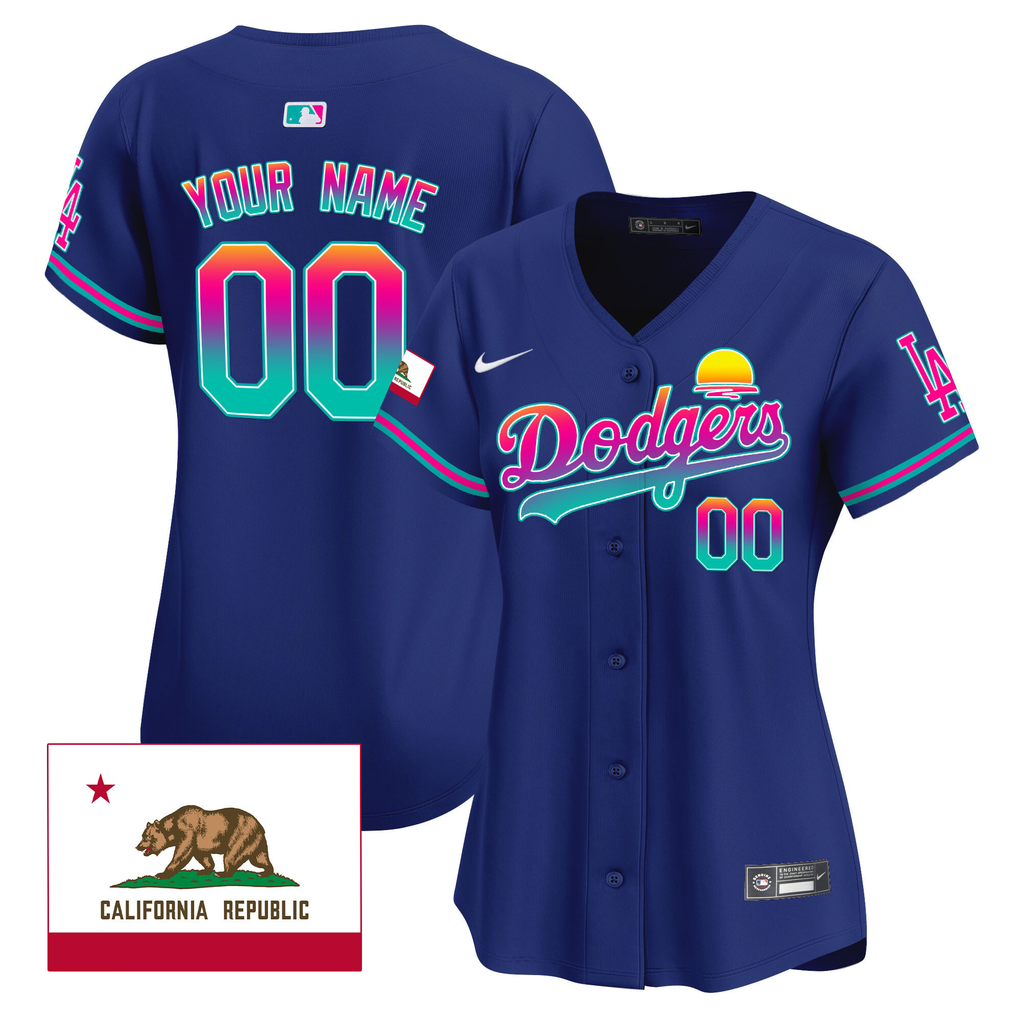 Los Angeles Dodgers 2024 Los Angeles City Style Vapor Premier Limited Custom Royal Jersey - All Stitched